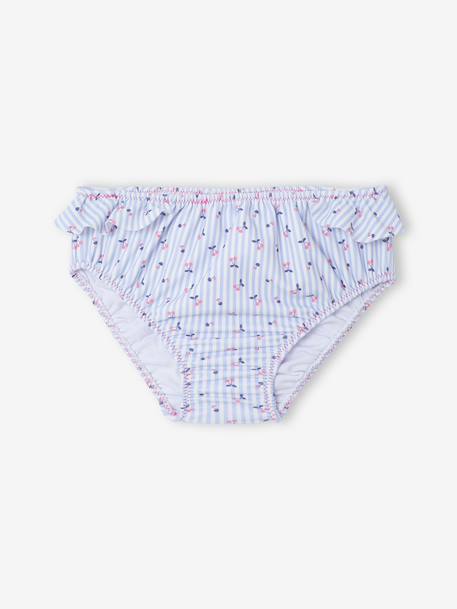 Maillot bain 3 pièces rayures bleu clair - vertbaudet enfant 