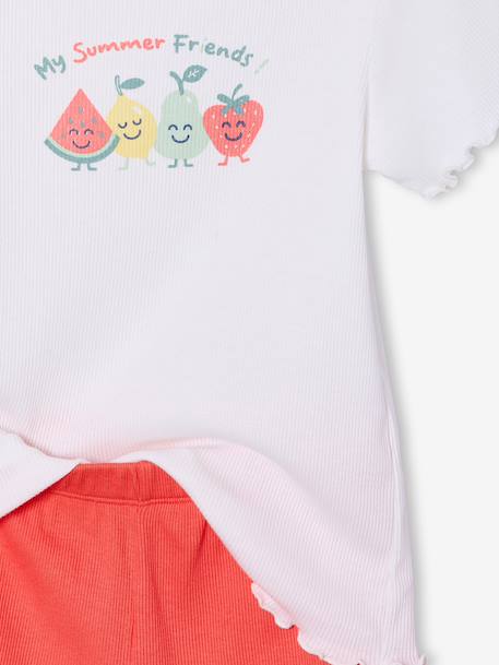 Pack of 2 girls' long-sleeved pyjamas ecru - vertbaudet enfant 