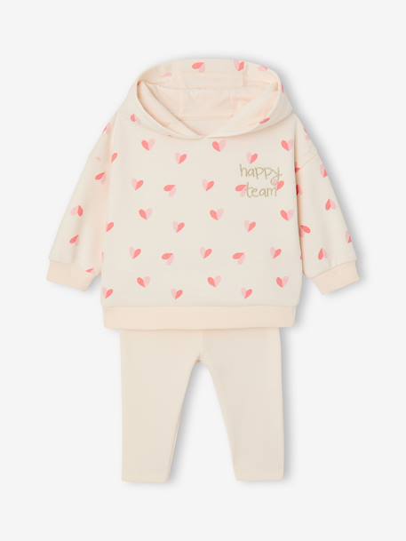 Ensemble sweat capuche legging écru - vertbaudet enfant 