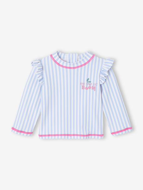 Maillot bain 3 pièces rayures bleu clair - vertbaudet enfant 