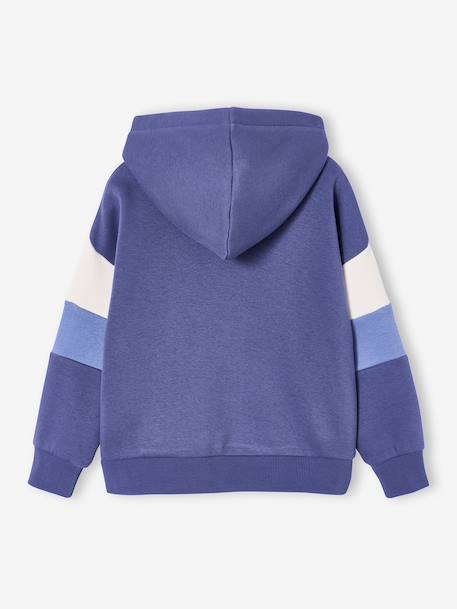 Hooded printed sweatshirt marl grey+marl white+slate blue - vertbaudet enfant 