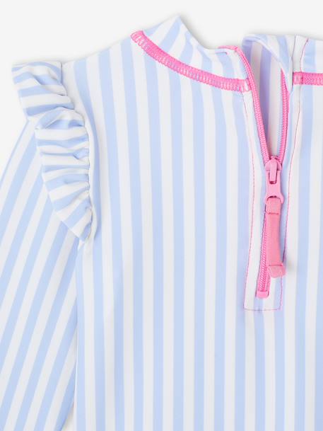3-piece striped swimsuit light blue - vertbaudet enfant 