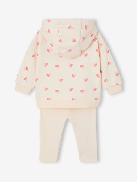 Hooded sweatshirt and leggings set ecru - vertbaudet enfant 
