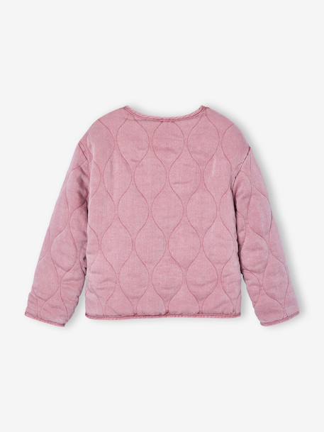 Girl's sherpa-lined quilted jacket rose - vertbaudet enfant 