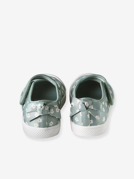 Girls' synthetic mary janes with touch 'n' close fastening printed green - vertbaudet enfant 