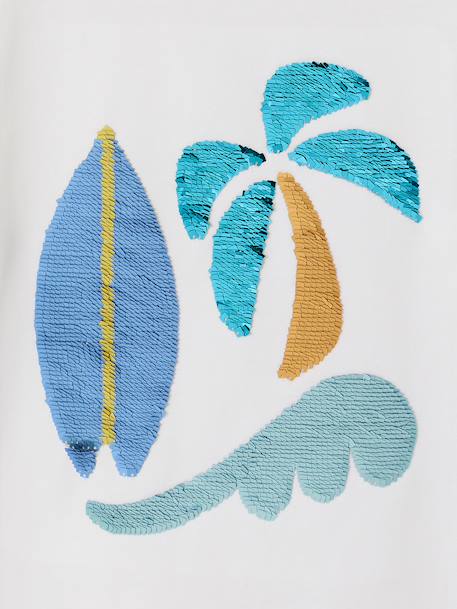 Basics T-Shirt with Reversible Sequins for Boys aqua green+ecru+night blue+ocean blue+white - vertbaudet enfant 