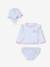 3-piece striped swimsuit light blue - vertbaudet enfant 