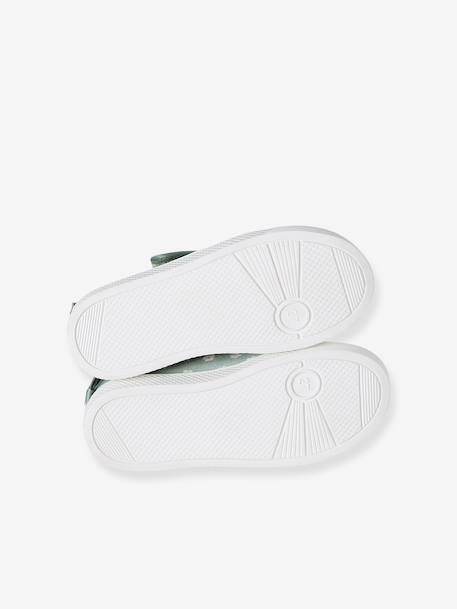 Girls' synthetic mary janes with touch 'n' close fastening printed green - vertbaudet enfant 