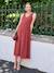Long maternity and nursing dress terracotta - vertbaudet enfant 