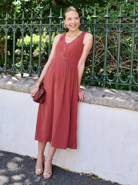 Vêtements de grossesse-Allaitement-Robe longue grossesse et allaitement 