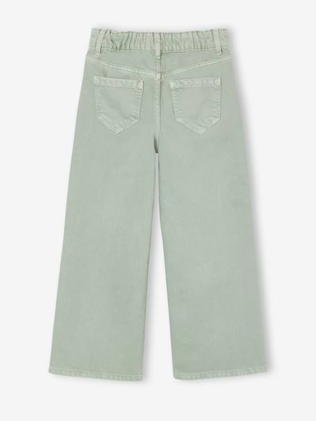 Wide-leg trousers in girls' colours green+grey green+peony pink+plum+rose - vertbaudet enfant 