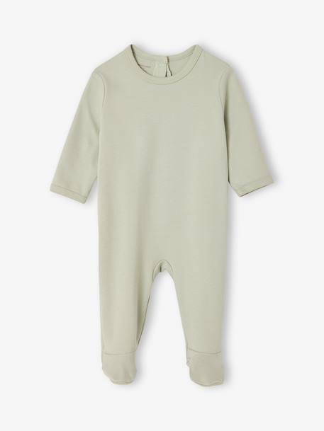 Pack of 3 Organic Cotton Sleepsuits for Babies beige+ecru+sage green - vertbaudet enfant 