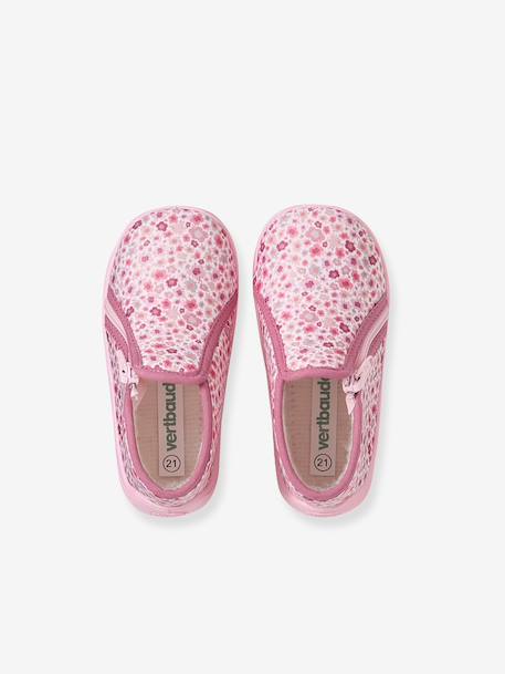 Slippers with Zip, Made in France, for Babies printed pink - vertbaudet enfant 