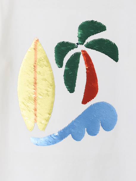 Basics T-Shirt with Reversible Sequins for Boys aqua green+ecru+night blue+ocean blue+white - vertbaudet enfant 