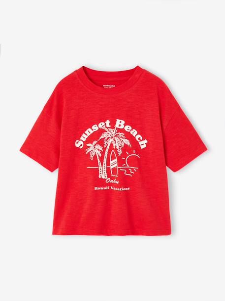 Printed boy's t-shirt English green+red - vertbaudet enfant 