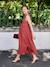 Long maternity and nursing dress terracotta - vertbaudet enfant 
