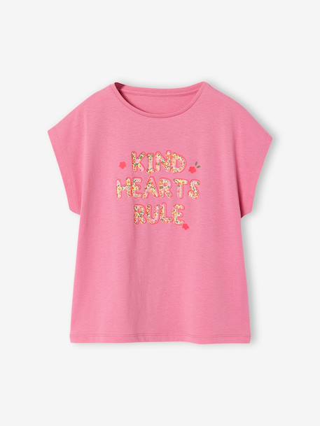 Short-sleeved t-shirt anthracite+rose - vertbaudet enfant 