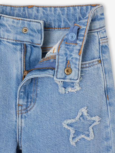 Girl's wide-leg star jeans light blue - vertbaudet enfant 