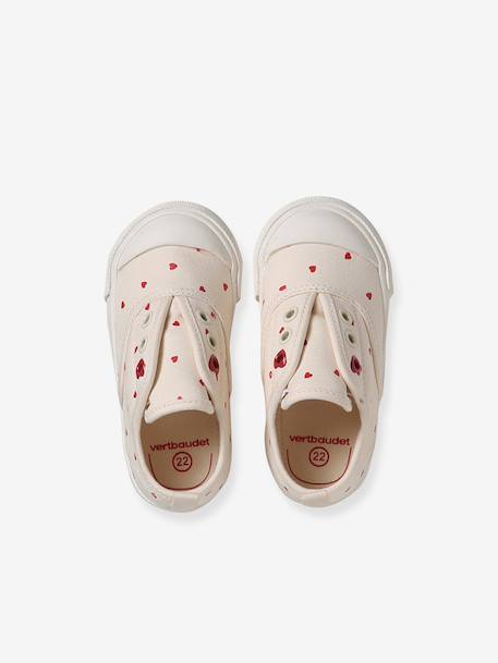 Elasticated Canvas Trainers for Babies printed beige+printed pink - vertbaudet enfant 