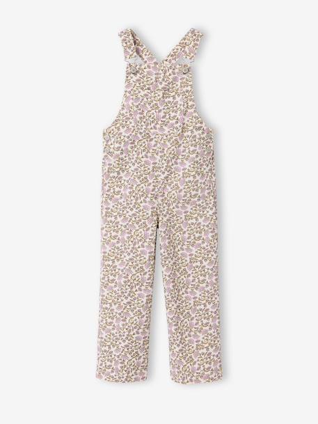 Girl's dungaree with floral print ecru - vertbaudet enfant 