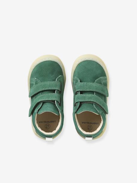 Chaussures premiers pas bébé velcro beige+bleu+bleu électrique+chocolat+lot beige+lot marron+lot vert+marron+ocre+vert+vert sauge - vertbaudet enfant 