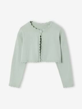 Girls-Cardigans, Jumpers & Sweatshirts-Cardigans-Bolero with Practical Opening for Girls 