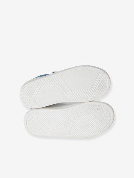 Hook-&-Loop Leather Trainers ecru+set blue+set white - vertbaudet enfant 