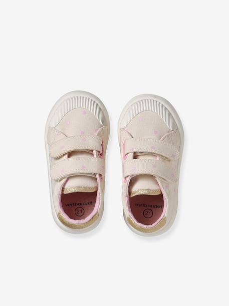 Touch-Fastening Trainers in Canvas for Baby Girls crystal blue+GREEN LIGHT ALL OVER PRINTED+printed pink+printed violet+set pink+White - vertbaudet enfant 