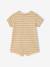 Baby jersey playsuit ecru+peacock blue - vertbaudet enfant 