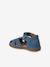 Leather Sandals with Hook-&-Loop Fastenings, for Babies denim blue+sandy beige - vertbaudet enfant 