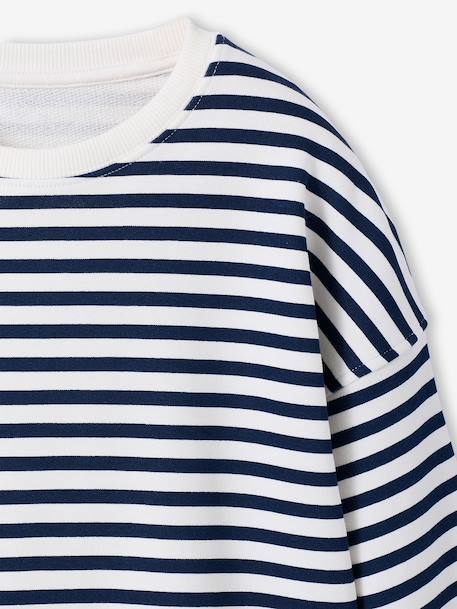 Oversized sweatshirt brown+navy blue+vanilla - vertbaudet enfant 