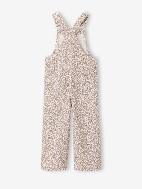 Girl's dungaree with floral print ecru - vertbaudet enfant 