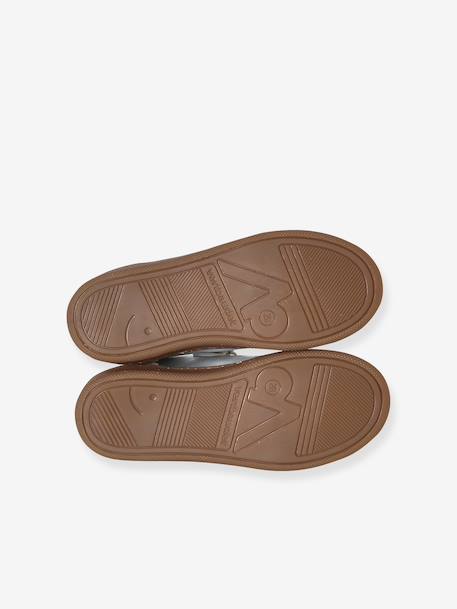Girls' low-cut leather trainers silver - vertbaudet enfant 