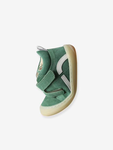 Pair of Soft Leather Boots for Babies, Designed for First Steps beige+blue+brown+chocolate+electric blue+green+ochre+sage green+set beige+set brown+set green - vertbaudet enfant 