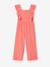 Girl's ruffled jumpsuit coral - vertbaudet enfant 