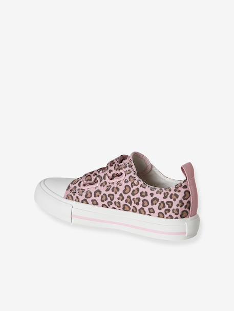 Printed Canvas Trainers with Hook-and-Loop Straps for Children, Designed for Autonomy printed beige+printed pink - vertbaudet enfant 