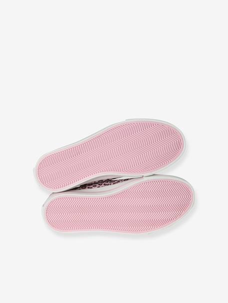 Printed Canvas Trainers with Hook-and-Loop Straps for Children printed beige+printed pink - vertbaudet enfant 