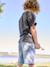 Bermuda en denim garçon taille ajustable double stone+stone - vertbaudet enfant 