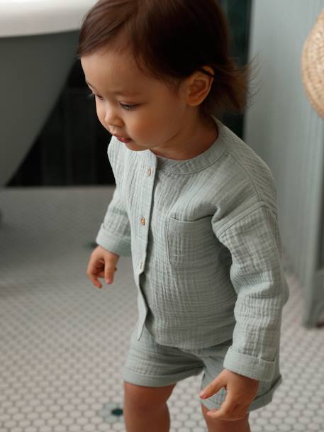 Set of 3-piece shorts for baby boys aqua green - vertbaudet enfant 