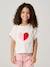 T-Shirt with Sequinned Motif, for Girls aqua green+ecru+lilac - vertbaudet enfant 