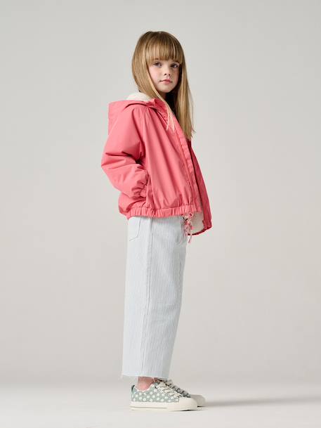 Girls' cotton bermuda shorts striped blue - vertbaudet enfant 