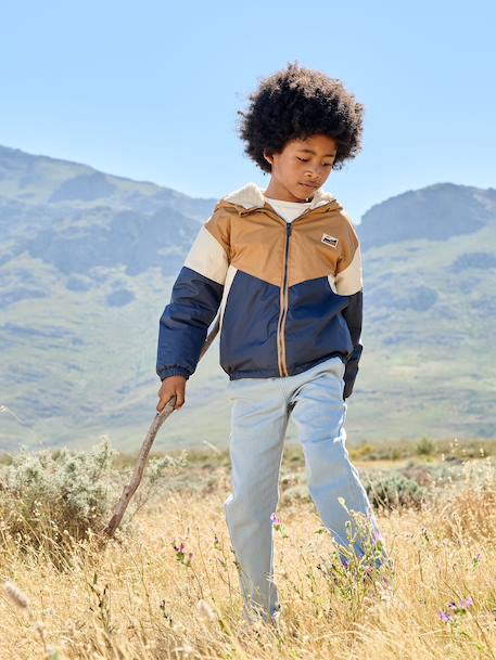 Sherpa-lined boy's windcheater pecan nut - vertbaudet enfant 