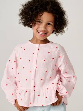 Girls-Girl's cotton gauze shirt 