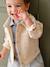 Shirt with Press Studs for Babies sandy beige+taupe - vertbaudet enfant 