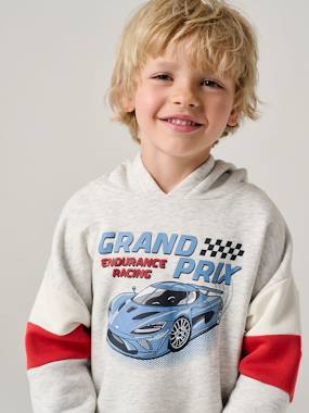 Boys-Cardigans, Jumpers & Sweatshirts-Sweatshirts & Hoodies-Hooded printed sweatshirt 