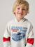 Hooded printed sweatshirt marl grey+marl white+slate blue - vertbaudet enfant 