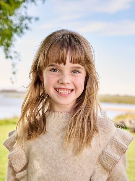 Knitted Jumper for Girls ecru - vertbaudet enfant 