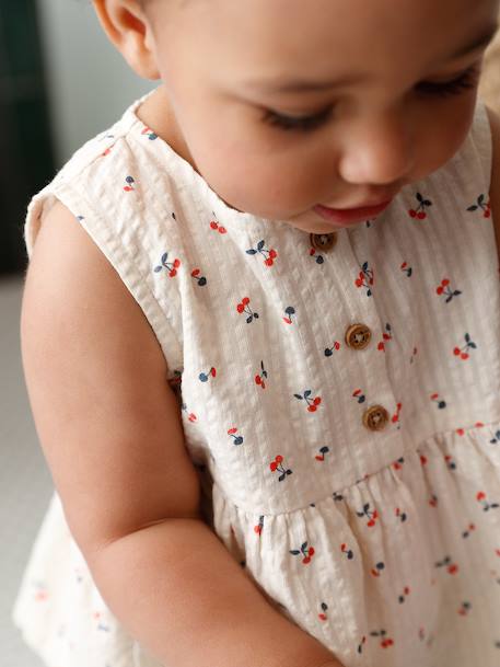 Top & Wide-Leg Trouser Set for Babies ecru - vertbaudet enfant 