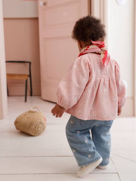Blouse & Scarf Set for Baby Girls rose - vertbaudet enfant 