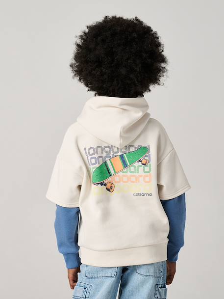 Sweat garçon double manche écru - vertbaudet enfant 